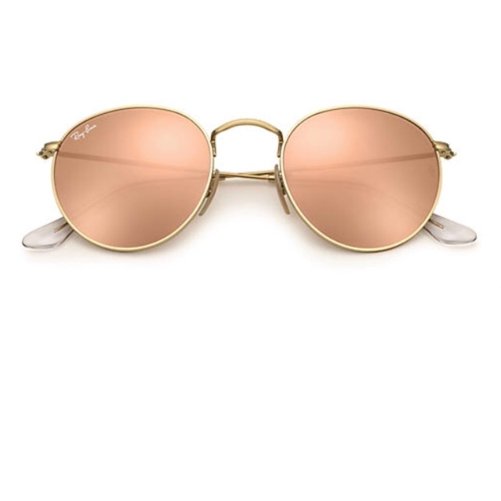 Rose Gold Flash Ray Ban Round